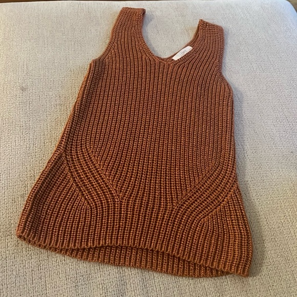 LOFT Knit orange Tank Top - Picture 1 of 5